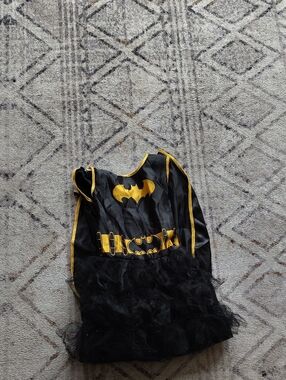 Kids Black and Yellow Batman-Inspired Costume Dress